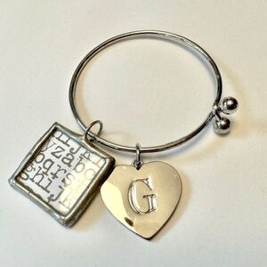 Key Ring "G" "S" Heart for Purse, Backpack